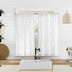 No 918 Hawthorne Floral Leaf 2-pc. Rod Pocket Window Tier