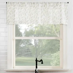 No 918 Hawthorne Floral Leaf Rod Pocket Tailored Valance