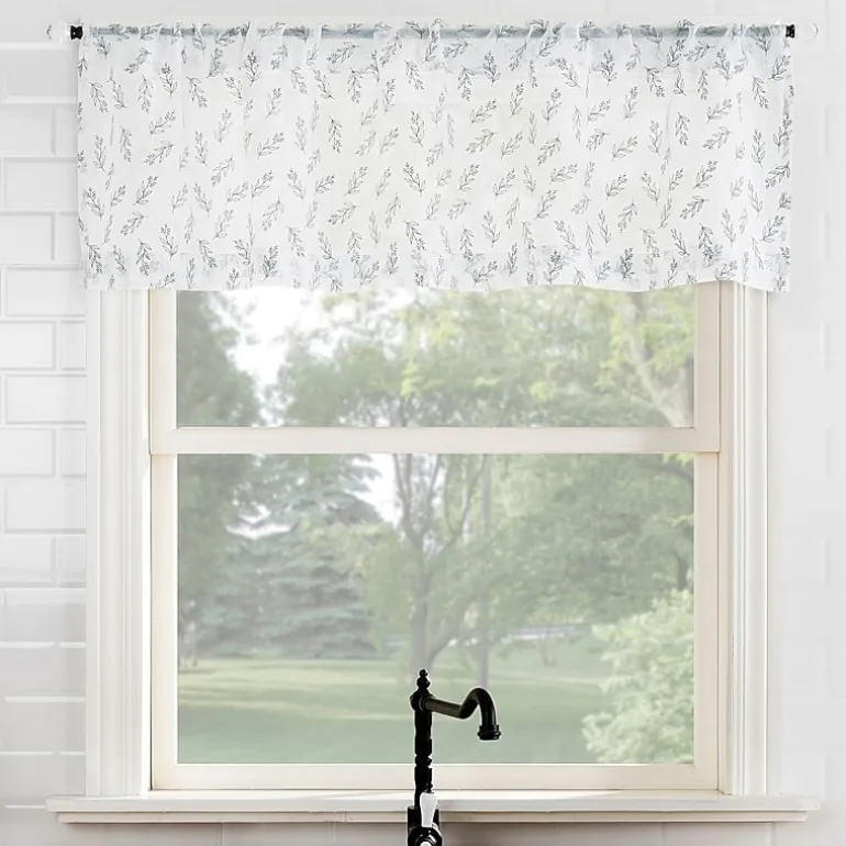No 918 Hawthorne Floral Leaf Rod Pocket Tailored Valance