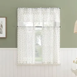 No 918 Hawthorne Floral Leaf Rod Pocket Tailored Valance