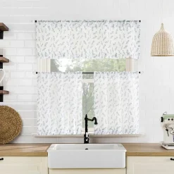 No 918 Hawthorne Floral Leaf Rod Pocket Tailored Valance