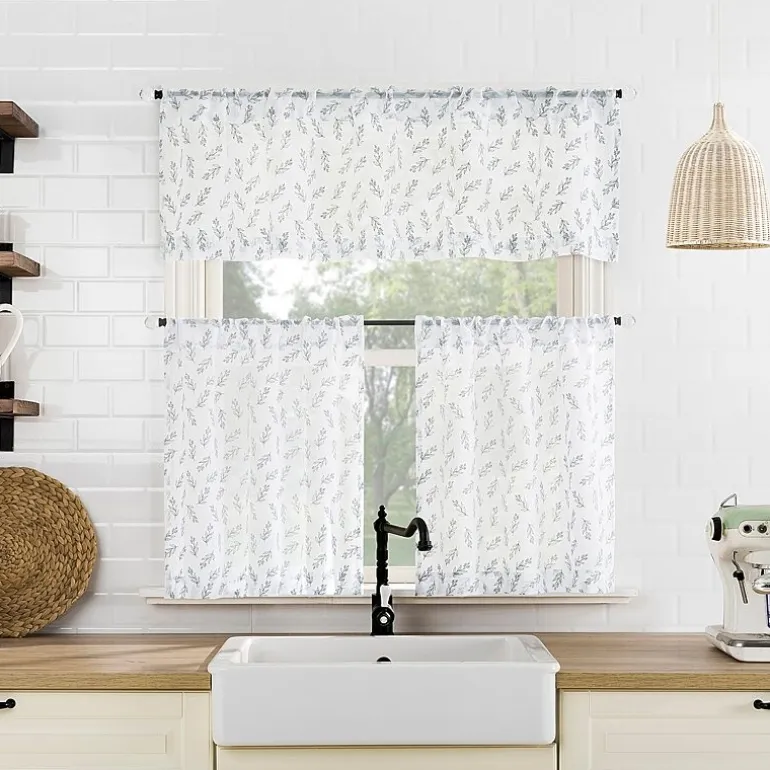 No 918 Hawthorne Floral Leaf Rod Pocket Tailored Valance