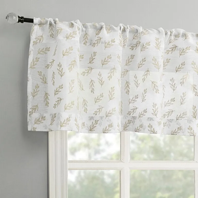 No 918 Hawthorne Floral Leaf Rod Pocket Tailored Valance