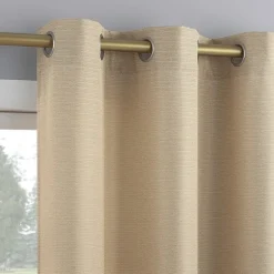 No 918 Landon Textured Grommet Top Light-Filtering Single Curtain Panel