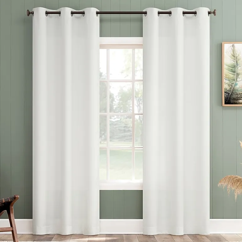 No 918 Landon Textured Grommet Top Light-Filtering Single Curtain Panel