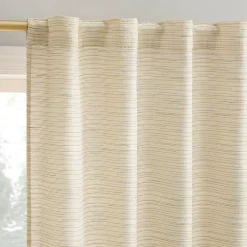 No 918 Laurel Space Dyed Textured Back Tab Light-Filtering Single Curtain Panel