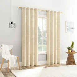 No 918 Laurel Space Dyed Textured Back Tab Light-Filtering Single Curtain Panel