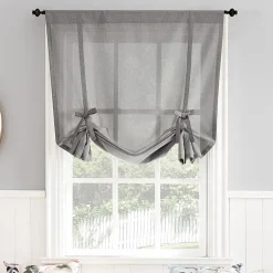 No 918 Noah Light-Filtering Rod Pocket Single Tie-Up Shade