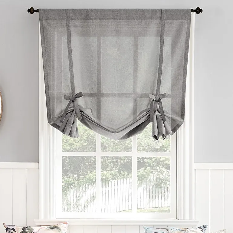 No 918 Noah Light-Filtering Rod Pocket Single Tie-Up Shade