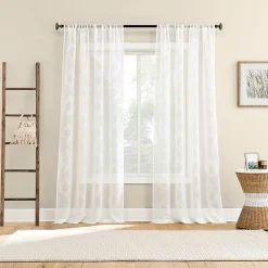 No 918 Ravenna Medallion Rod Pocket Embroidered Light-Filtering Single Curtain Panel