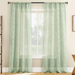 No 918 Ravenna Medallion Rod Pocket Embroidered Light-Filtering Single Curtain Panel