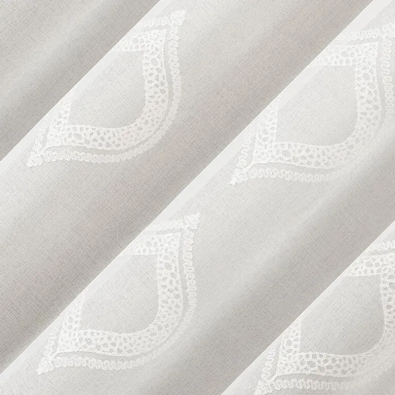 No 918 Ravenna Medallion Rod Pocket Embroidered Light-Filtering Single Curtain Panel