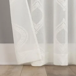 No 918 Ravenna Medallion Rod Pocket Embroidered Light-Filtering Single Curtain Panel