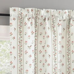 No 918 Riverwood Ditsy Floral Stripe 2-pc. Rod Pocket Window Tier