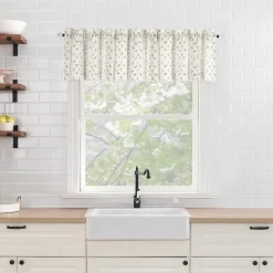 No 918 Riverwood Floral Stripe 2-pc. Rod Pocket Window Tier