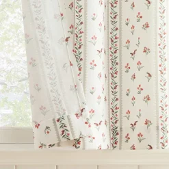No 918 Riverwood Floral Stripe 2-pc. Rod Pocket Window Tier