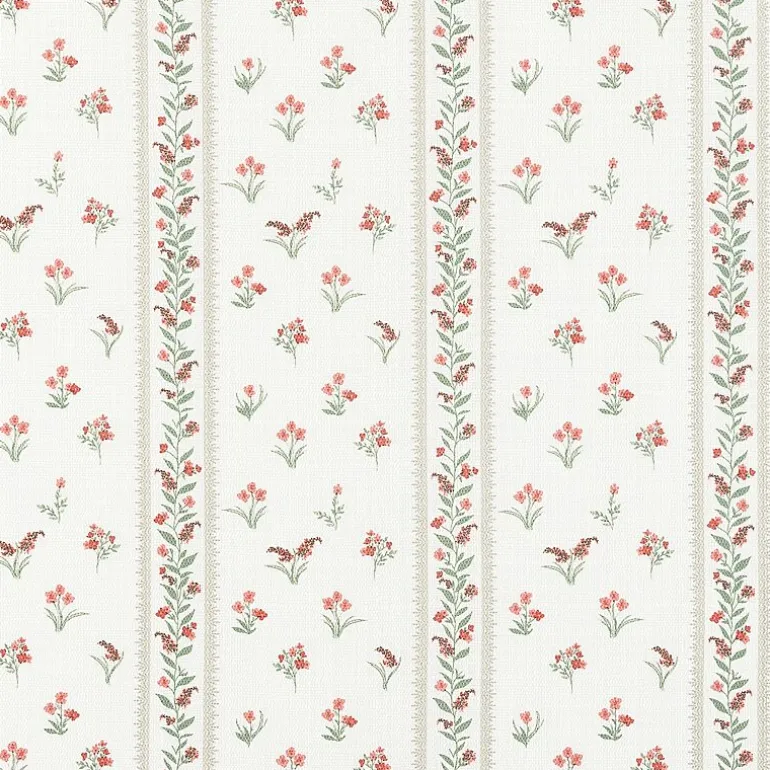 No 918 Riverwood Floral Stripe 2-pc. Rod Pocket Window Tier
