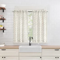 No 918 Riverwood Floral Stripe 2-pc. Rod Pocket Window Tier