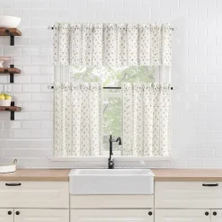 No 918 Riverwood Floral Stripe 2-pc. Rod Pocket Window Tier