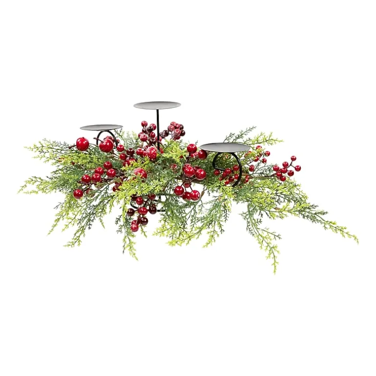 Northlight 36" Apples And Berries Triple Pillar Candle Holder