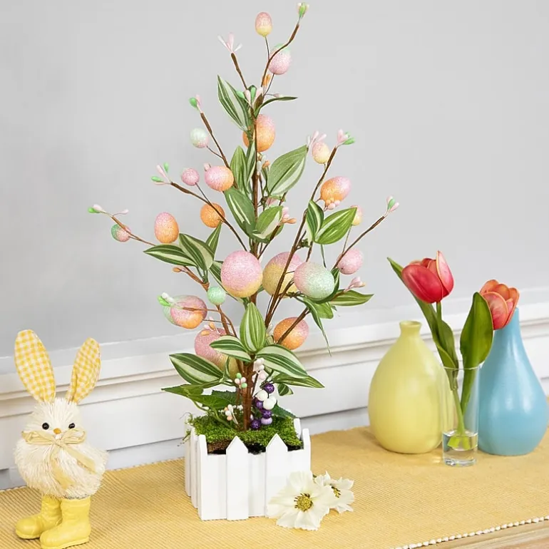 Northlight 18" Artificial With Easter Eggs Indoor Artificial Tree