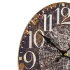 Northlight 12" Battery Operated Brown World Globe Wall Clock
