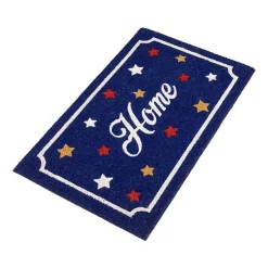 Northlight Blue Coir Americana Outdoor Indoor Rectangular Doormat