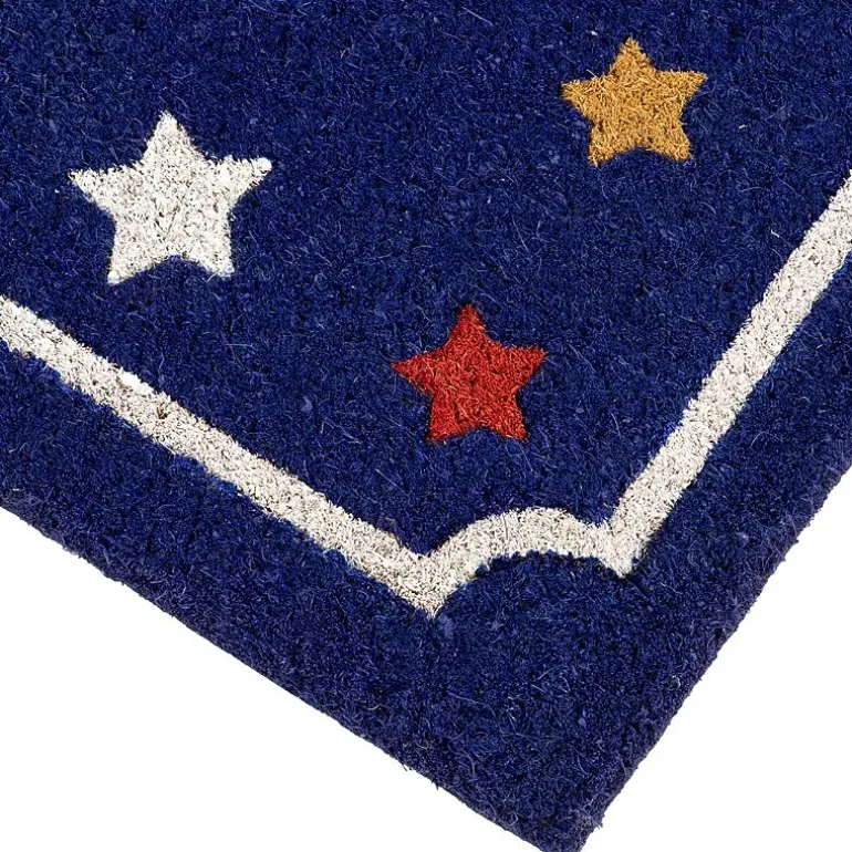 Northlight Blue Coir Americana Outdoor Indoor Rectangular Doormat