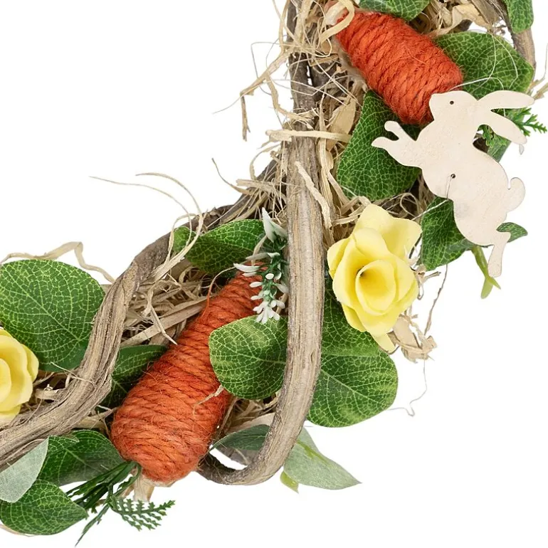 Northlight 12" Bunnies And Carrots Artificial Twig Wreath