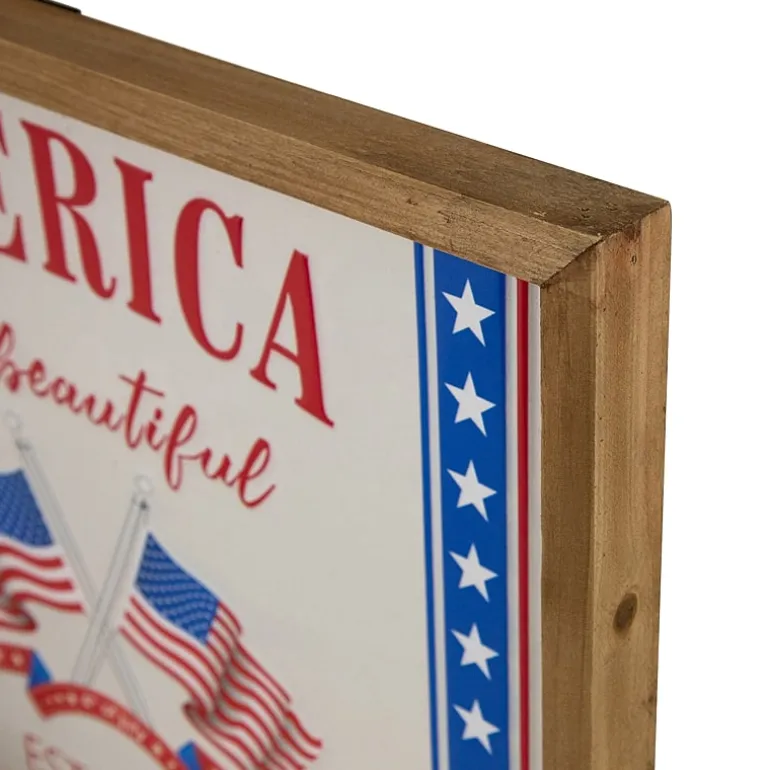 Northlight 15.75in America The Beautiful Wall Sign