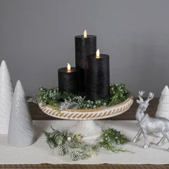 Northlight 8in Black Flickering Led 3-pc. Flameless Candle