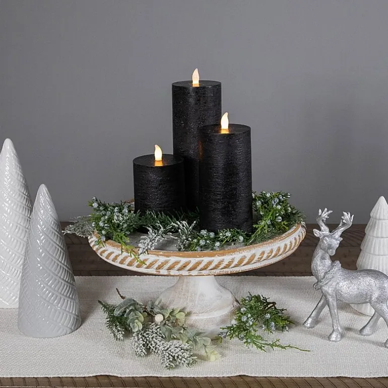 Northlight 8in Black Flickering Led 3-pc. Flameless Candle