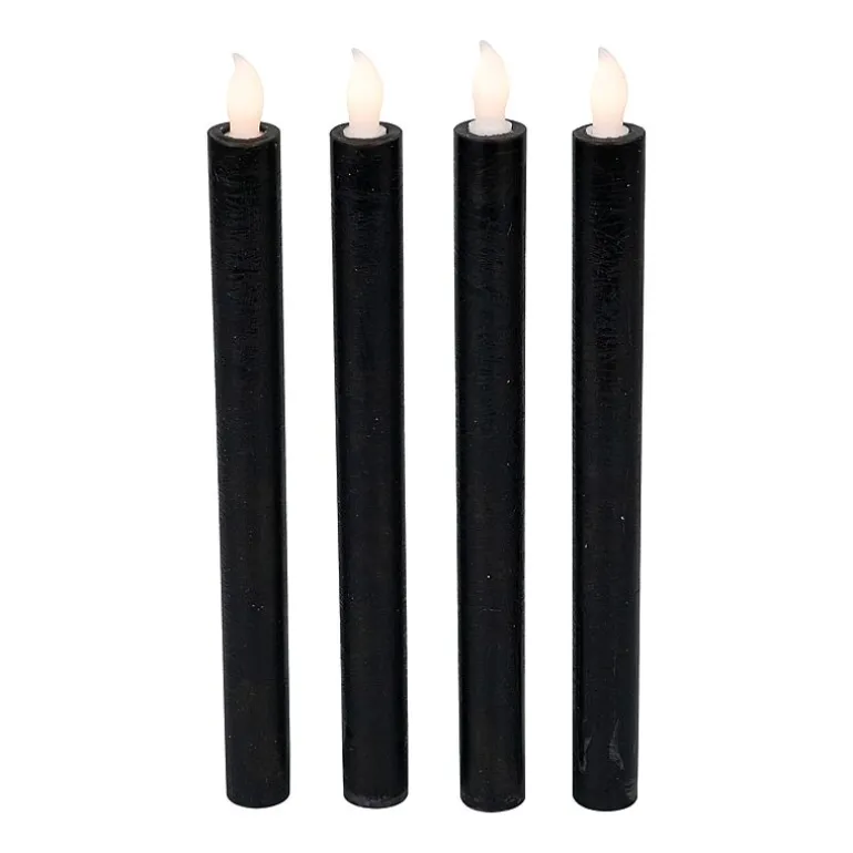 Northlight 9.5in Black Led Flickering 4-pc. Flameless Candle