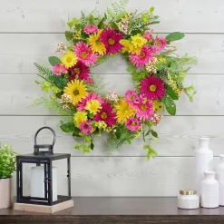 Northlight 23in Chrysanthemum And Daisy Floral Wreath