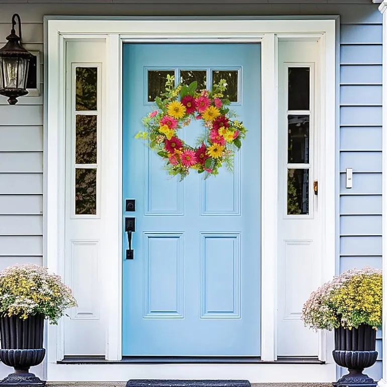 Northlight 23in Chrysanthemum And Daisy Floral Wreath