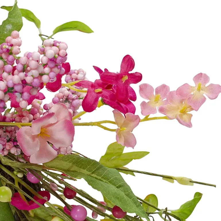 Northlight 18in Geranium And Berry Spring Floral Wreath