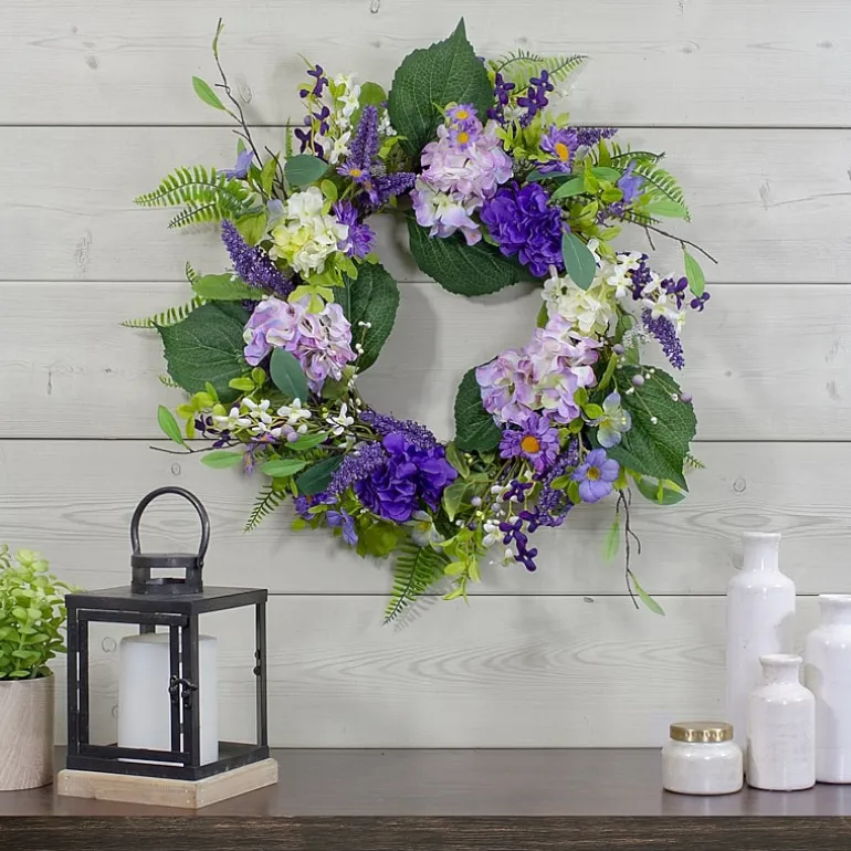 Northlight 26in Hydrangea And Foliage Floral Twig Wreath