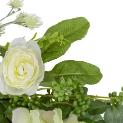 Northlight 23in Hydrangea And Ranunculus Eucalyptus Green And Cream Wreath