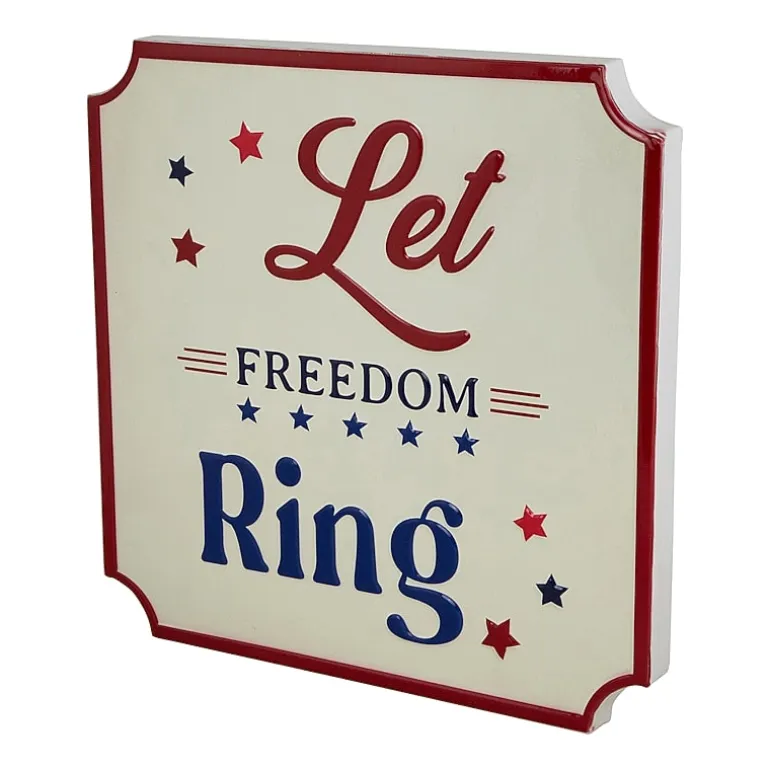 Northlight 11.75in Let Freedom Ring Wall Sign