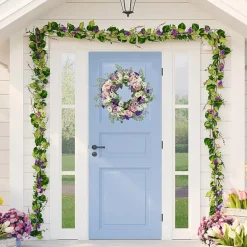 Northlight 24in Mixed Floral Fern Wreath