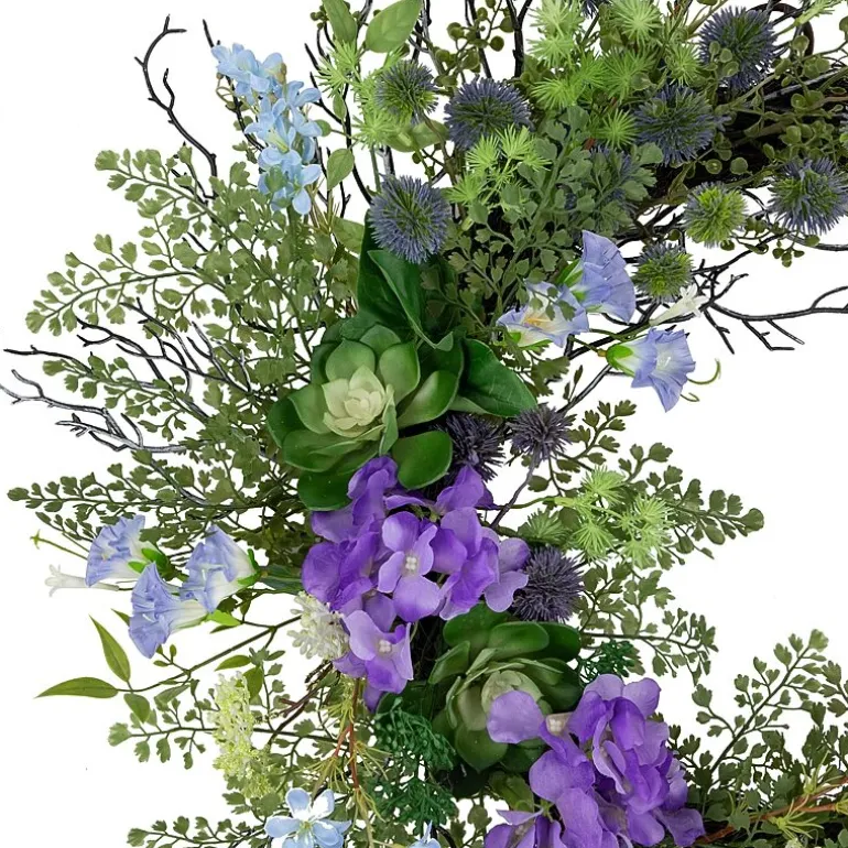 Northlight 24in Mixed Wild Flowers And Twig Wreath