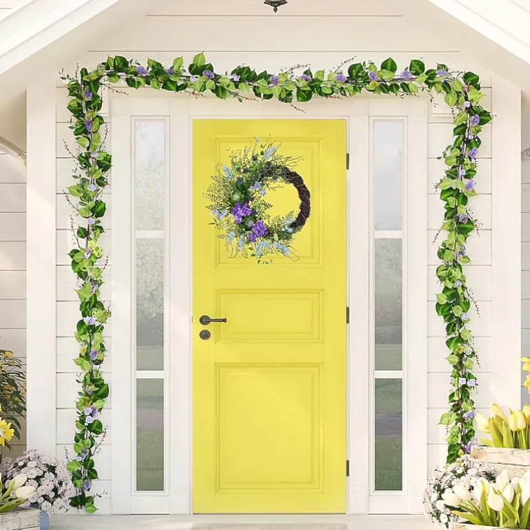 Northlight 24in Mixed Wild Flowers And Twig Wreath