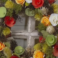 Northlight 12in Moss And Twig Floral Spring Wreath