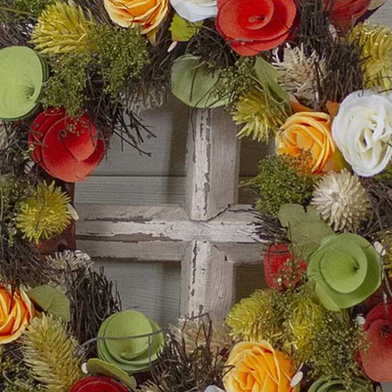 Northlight 12in Moss And Twig Floral Spring Wreath