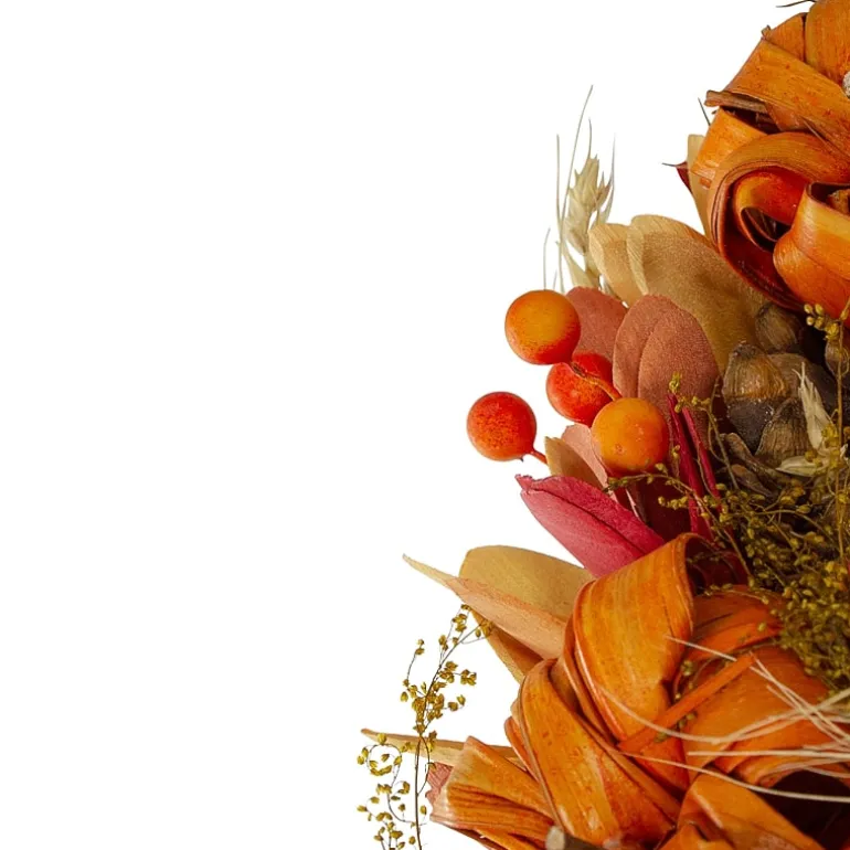 Northlight 13in Orange Pumpkins And Berries Autumn Harvest Wreath