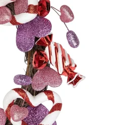 Northlight 16in Pink And Purple Candies And Hearts Valentine'S Day Wreath