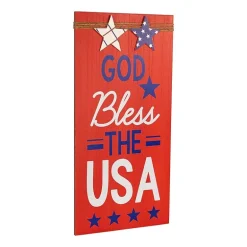 Northlight 23.5in Set Of 2 God Bless The Usa And Land Of The Free Wooden Americana Wood Wall Art