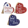 Northlight 3.75in Set Of 3 Hearts With Beaded Tassels Wooden 3-pc. Tabletop Decor