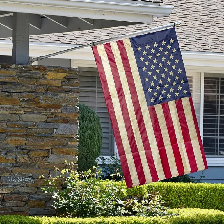 Northlight 40in X 28in Embroidered Tea-Stained Usa Garden Flag