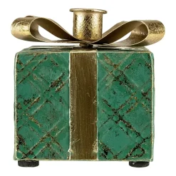 Northlight 5" Metal Gift Box Taper Candle Holder